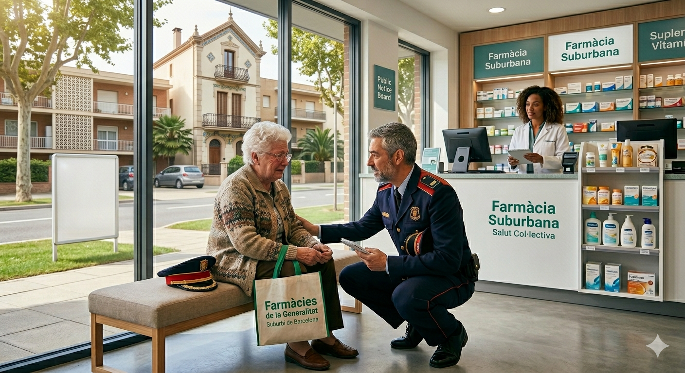 Senyora gran a la farmàcia